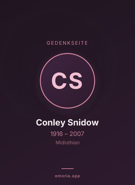 Gedenkportrait von Conley Snidow