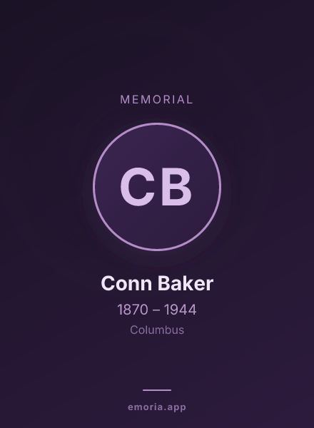 Memorial portrait of Conn Baker