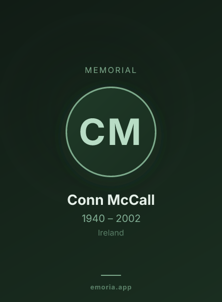 Memorial portrait of Conn McCall