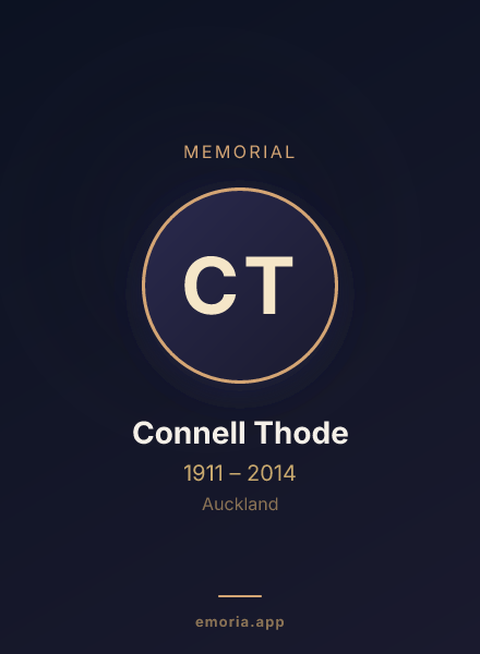 Memorial portrait of Connell Thode