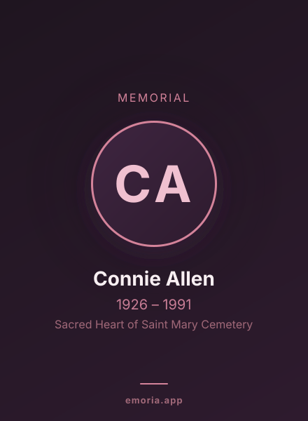 Memorial portrait of Connie Allen