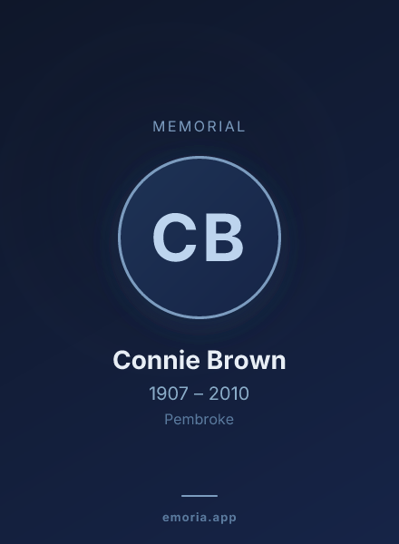 Memorial portrait of Connie Brown