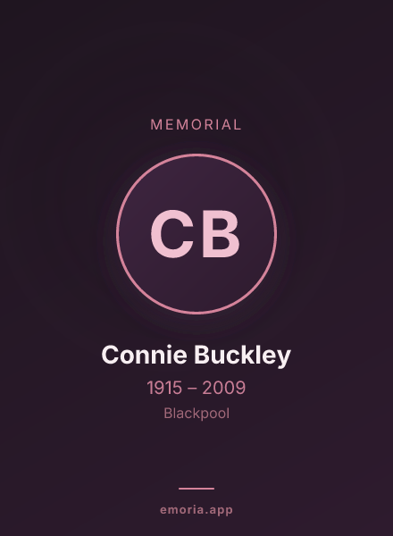Memorial portrait of Connie Buckley