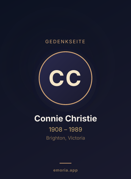 Gedenkportrait von Connie Christie
