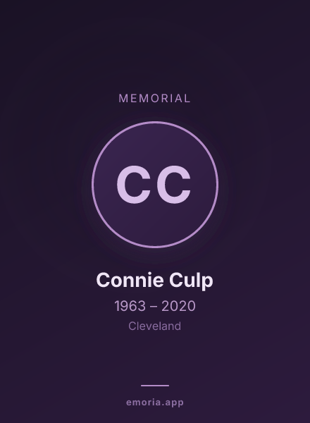 Memorial portrait of Connie Culp