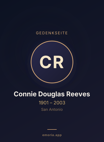Gedenkportrait von Connie Douglas Reeves