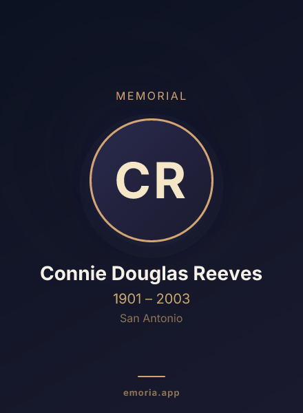 Memorial portrait of Connie Douglas Reeves
