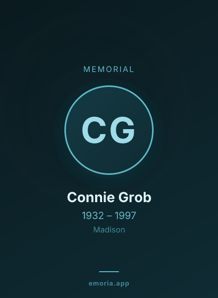 Memorial portrait of Connie Grob