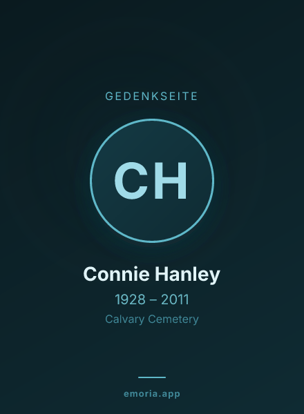 Gedenkportrait von Connie Hanley