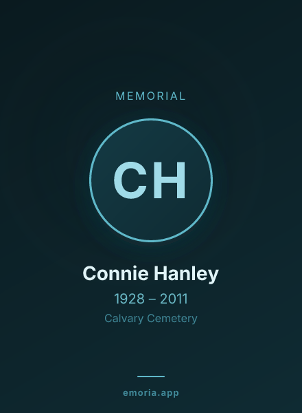 Memorial portrait of Connie Hanley