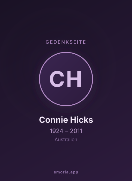 Gedenkportrait von Connie Hicks
