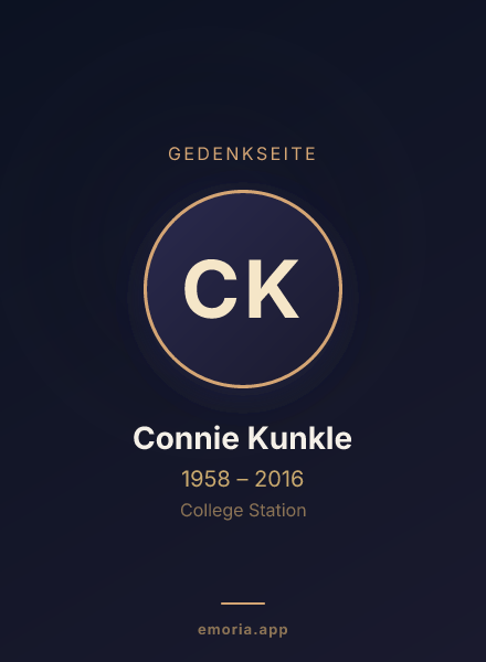 Gedenkportrait von Connie Kunkle