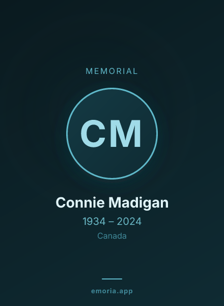Memorial portrait of Connie Madigan