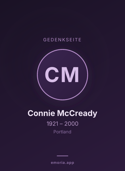 Gedenkportrait von Connie McCready