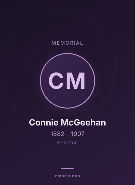 Memorial portrait of Connie McGeehan