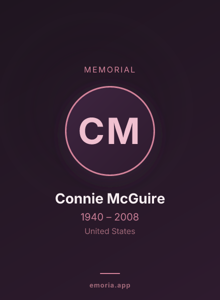 Memorial portrait of Connie McGuire