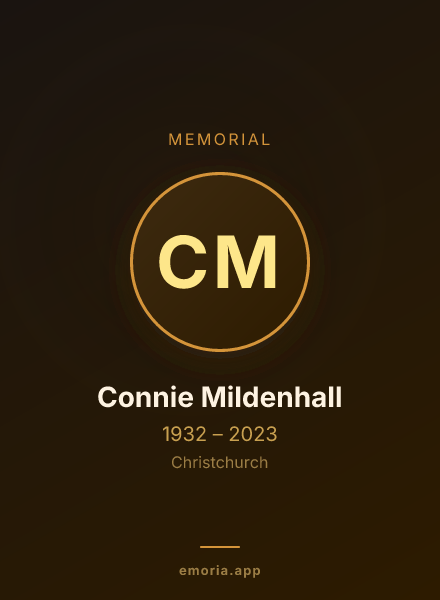 Memorial portrait of Connie Mildenhall