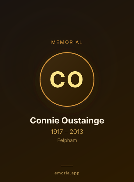 Memorial portrait of Connie Oustainge