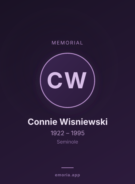 Memorial portrait of Connie Wisniewski