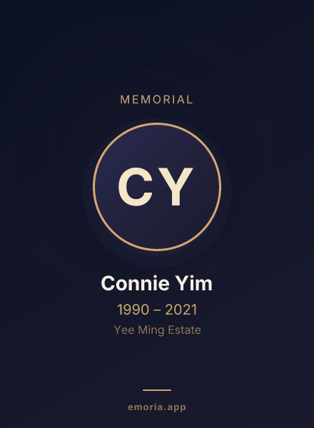 Memorial portrait of Connie Yim