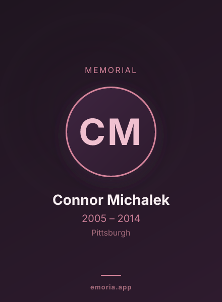 Memorial portrait of Connor Michalek
