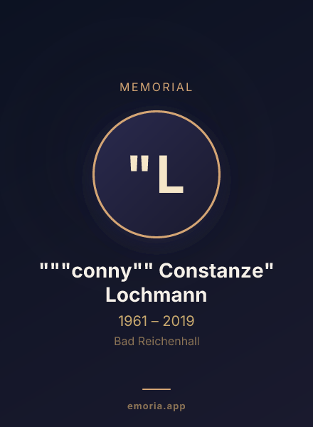 Memorial portrait of """conny"" Constanze" Lochmann