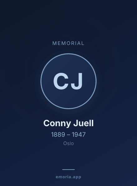 Memorial portrait of Conny Juell