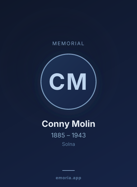 Memorial portrait of Conny Molin