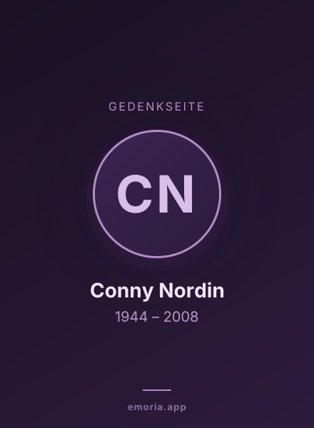 Gedenkportrait von Conny Nordin