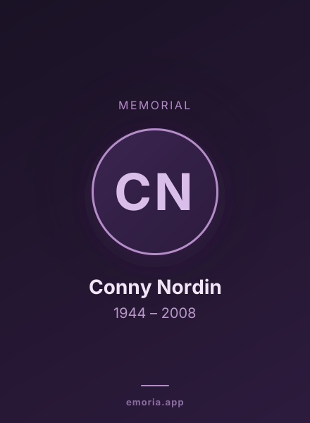 Memorial portrait of Conny Nordin