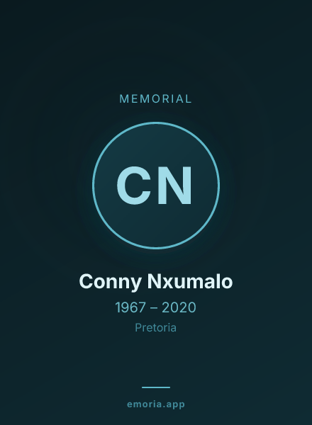 Memorial portrait of Conny Nxumalo