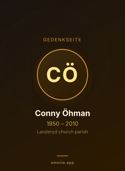Gedenkportrait von Conny Öhman