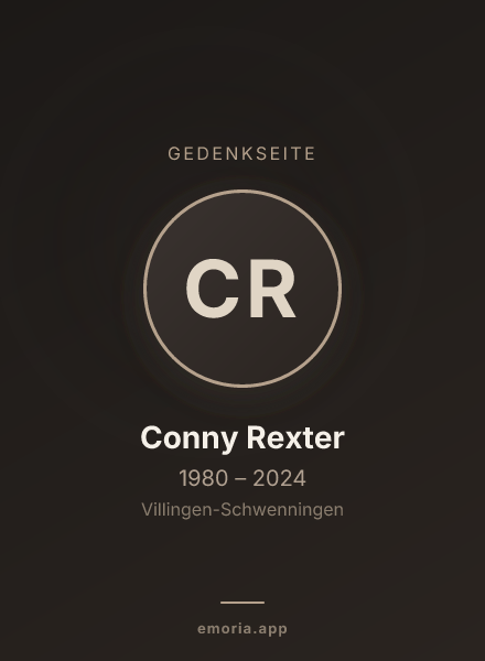 Gedenkportrait von Conny Rexter