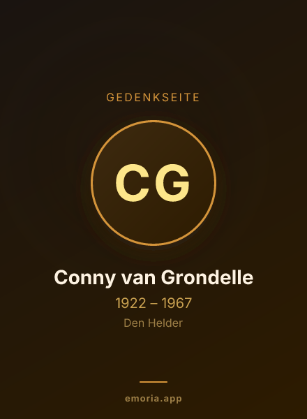 Gedenkportrait von Conny van Grondelle