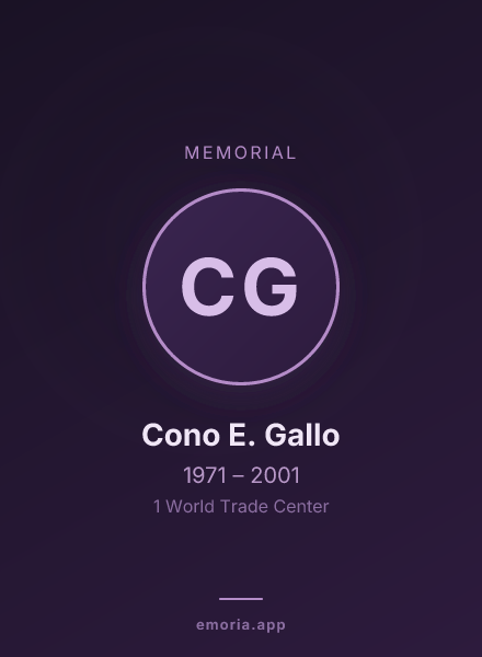 Memorial portrait of Cono E. Gallo