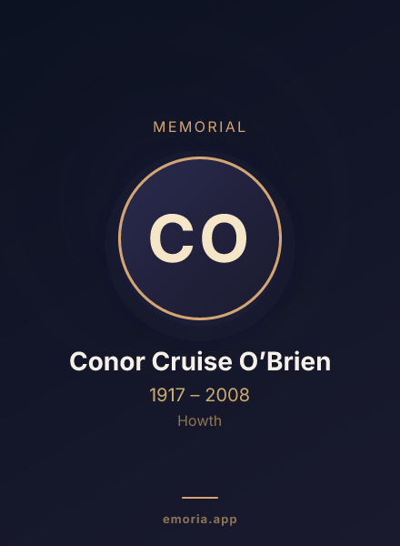 Memorial portrait of Conor Cruise O’Brien