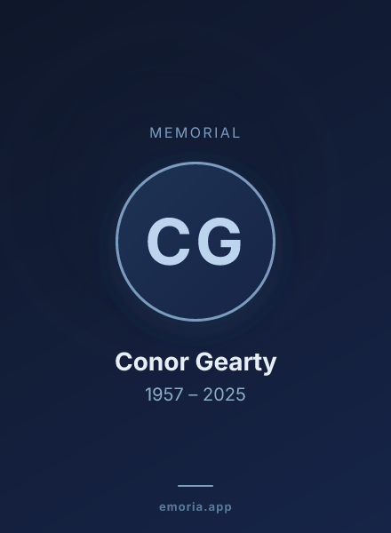 Memorial portrait of Conor Gearty