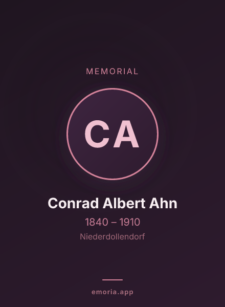 Memorial portrait of Conrad Albert Ahn