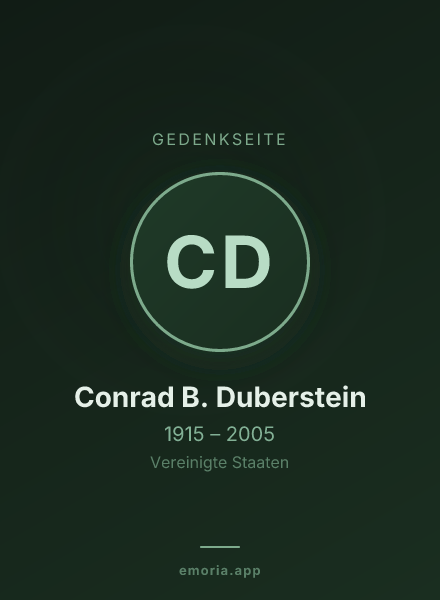 Gedenkportrait von Conrad B. Duberstein