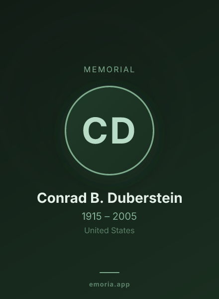 Memorial portrait of Conrad B. Duberstein
