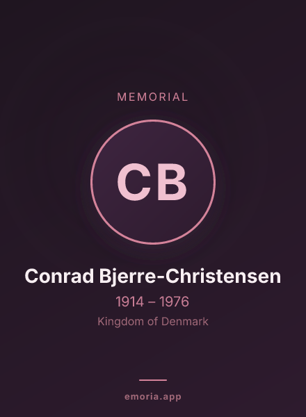 Memorial portrait of Conrad Bjerre-Christensen