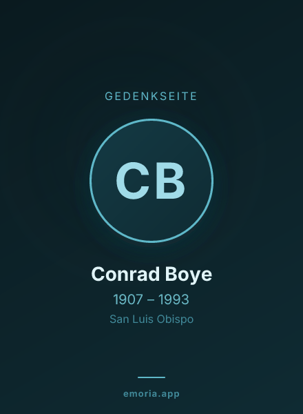 Gedenkportrait von Conrad Boye