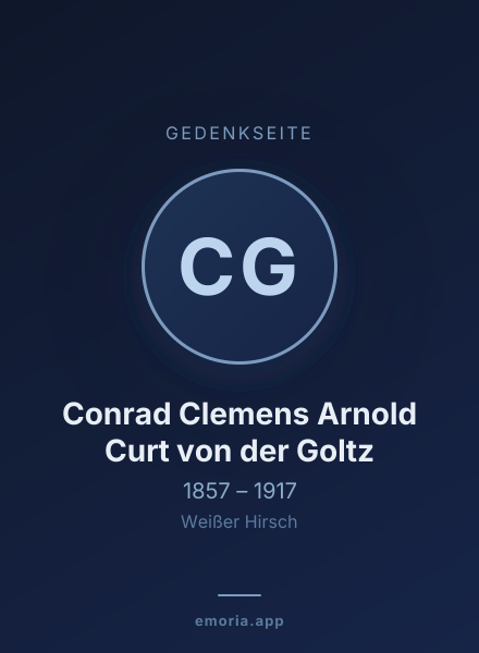 Gedenkportrait von Conrad Clemens Arnold Curt von der Goltz