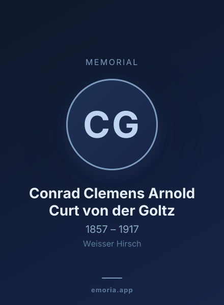 Memorial portrait of Conrad Clemens Arnold Curt von der Goltz