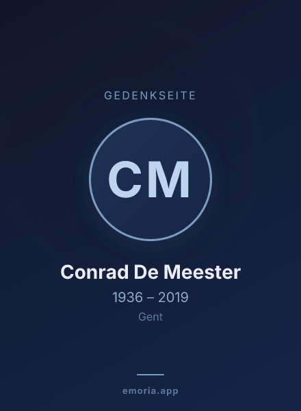 Gedenkportrait von Conrad De Meester