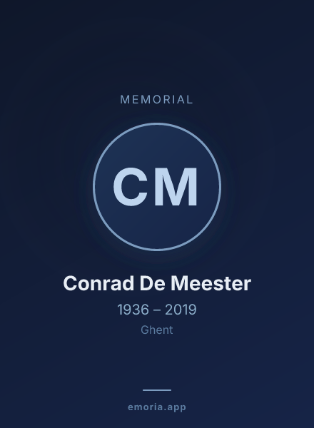 Memorial portrait of Conrad De Meester