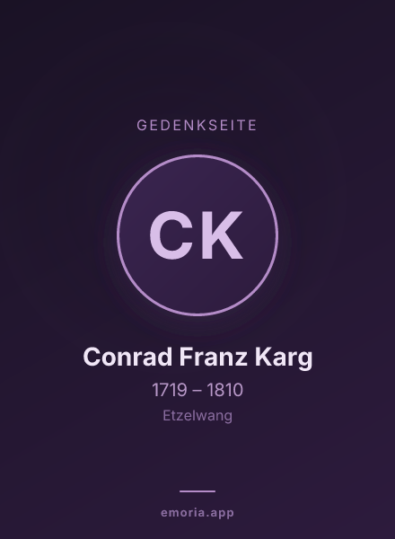 Gedenkportrait von Conrad Franz Karg