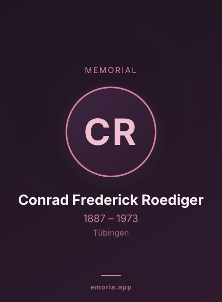 Memorial portrait of Conrad Frederick Roediger