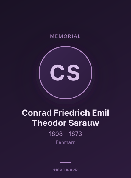 Memorial portrait of Conrad Friedrich Emil Theodor Sarauw