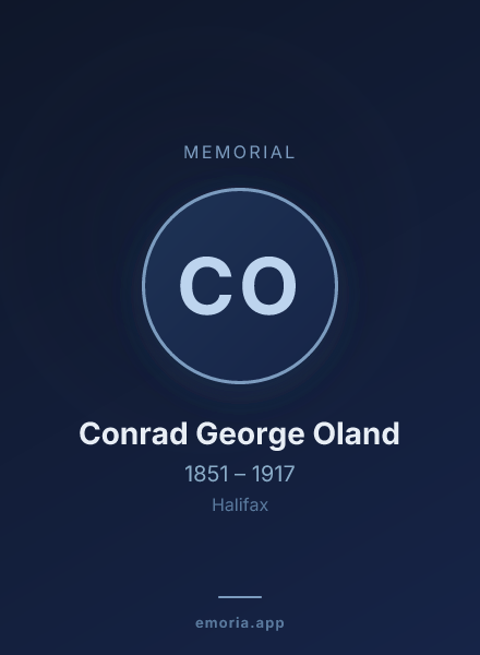 Memorial portrait of Conrad George Oland